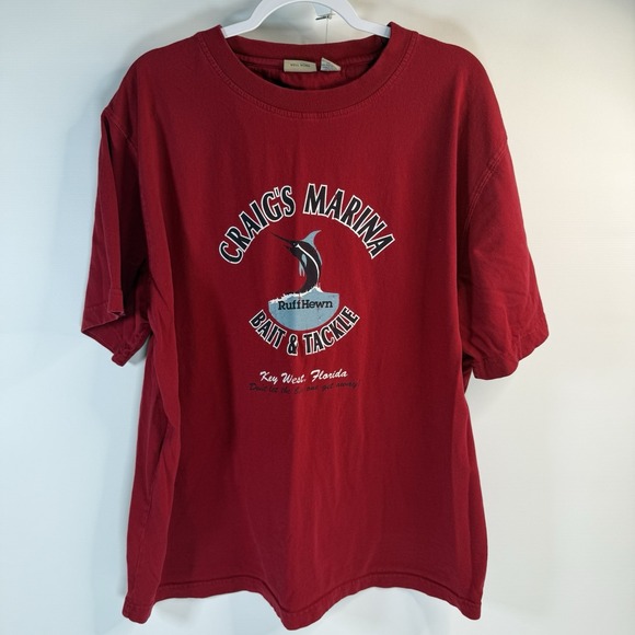 Ruff Hewn Craig's Marina Bait Tackle Key West Florida Shirt Red XL - Picture 1 of 7